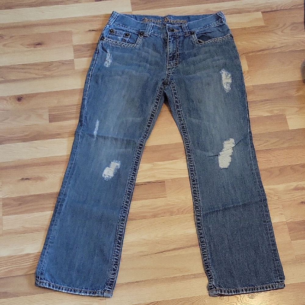 Men's Distressed Blue Jeans